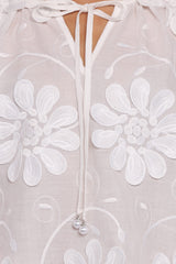 Leire Embroidered Blouse - White