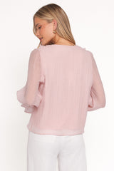Lennon Ruffle Blouse - Blush
