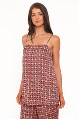 Lexi Top - Red Geometric