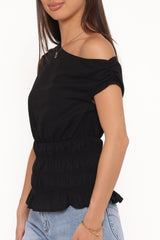 Lia Off Shoulder Top - Black