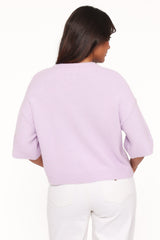 Lilith Knit Top - Lilac