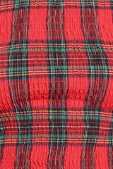Lillee Ruched Top - Red Plaid