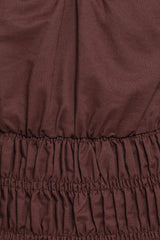 Lucilla Shirred Waist Top - Chocolate
