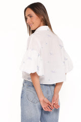 Luneth Button Up Blouse - White
