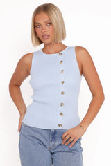 Lysa Knit Vest Top - Blue