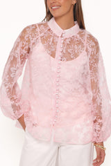 Marni Organza Top - Pink Floral