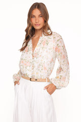 Marni Top - White Multi Floral