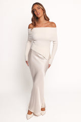 Mavis Off Shoulder Knit Top - Cream