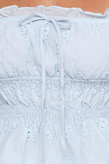 Melissa Peplum Top - Pale Blue