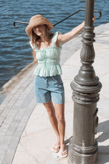 Melissa Peplum Top - Sage