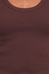 Miles Racerback Rib Knit Tank Top - Espresso
