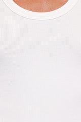 Miles Racerback Rib Knit Tank Top - White