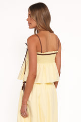Mireille Baby Doll Top - Lemon