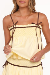 Mireille Baby Doll Top - Lemon