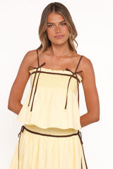 Mireille Baby Doll Top - Lemon