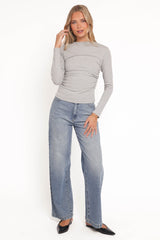 Nissa Long Sleeve Top - Heather Grey
