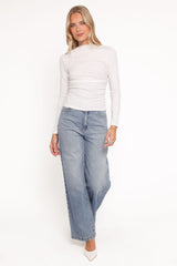 Nissa Long Sleeve Top - White