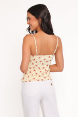 Roni Tank Top - Yellow Floral