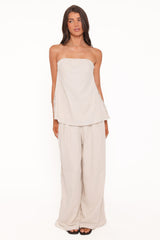 Rosemarie Strapless Top - Beige Lace