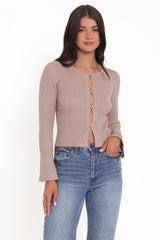 Rosienna Knit Top - Taupe