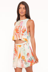 Siena Top - Blue Alfresco Floral