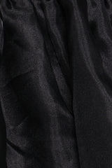 Solenne Puff Sleeve Peplum Organza Top - Black