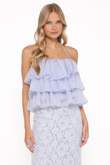 Taelya Flounce Top - Blue