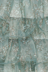 Taelya Flounce Top - Mint Green Floral
