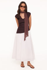 Tori Side Cinch Knitted Top - Chocolate Brown
