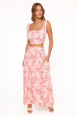 Tyler Tie Shoulder Top - Rose Pink Floral