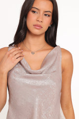 Vita Cowl Neck Cami Top - Champagne