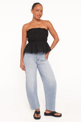 Wilhelmina Strapless Top - Black