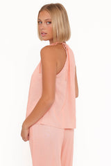 Wren Halter Tie Top - Pink