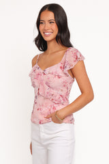 Xandra Blouse - Pink Floral
