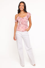 Xandra Blouse - Pink Floral
