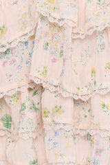 Yana Ruffle Top - Pastel Pink Floral