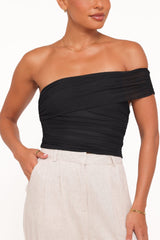 Zachary One Shoulder Top - Black