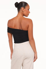 Zachary One Shoulder Top - Black