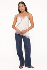 Avere Lace Asymmetrical Cami - Cream