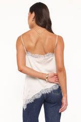 Avere Lace Asymmetrical Cami - Cream