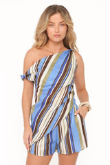 Char Short Set - Blue Khaki Stripe