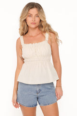 Eimear Top - White Stripe