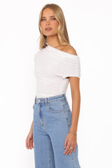 Jacki Asymmetric Top - White
