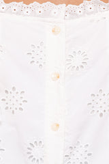Kairi Eyelet Top - White Broderie