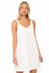 Kinley Mini Dress - White Denim