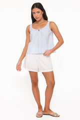Lawrence Tie Scoop Top - Light Blue