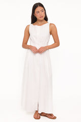 Prunella Midi Dress - White