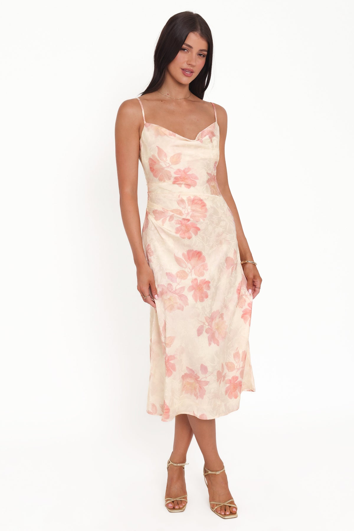 Sandrine Midi Dress - Pink Floral