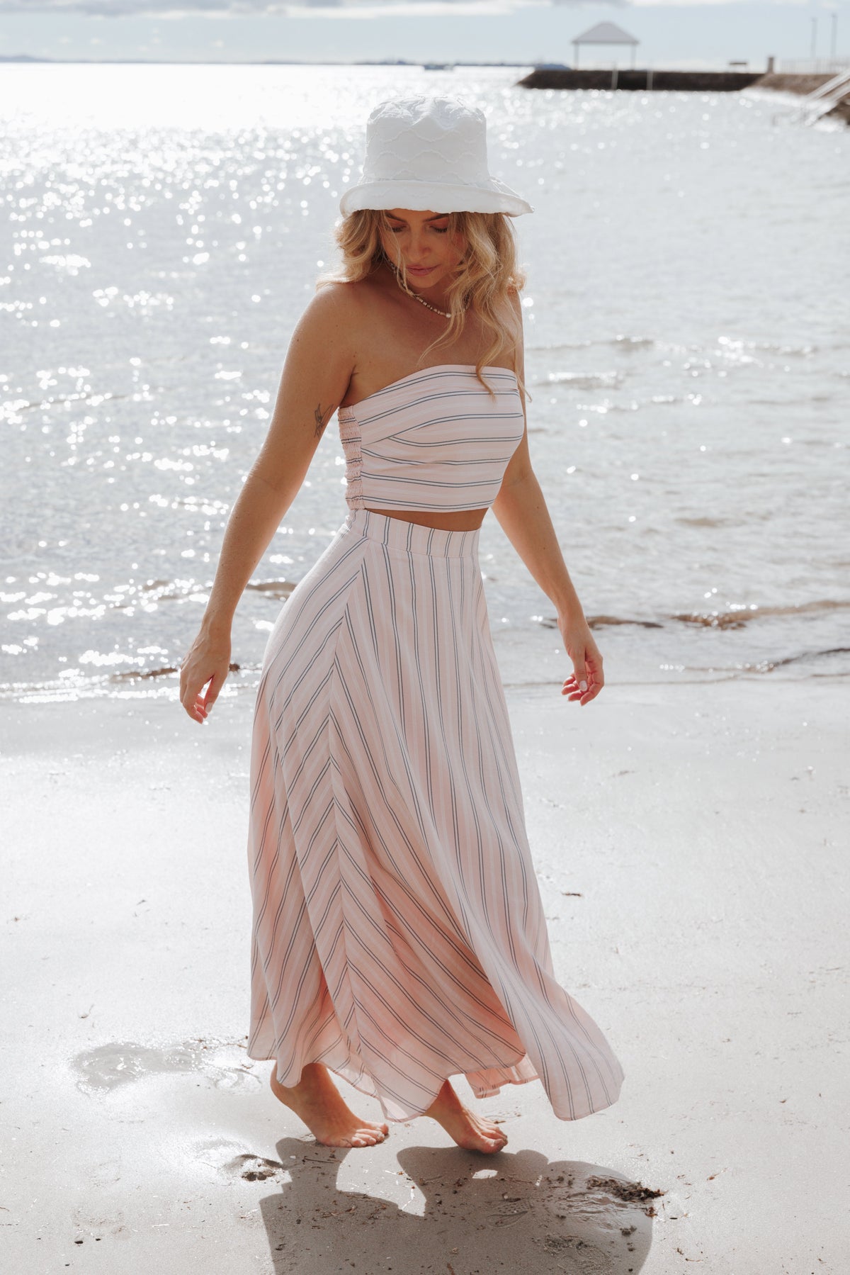 Serafina Two Piece Set - Pink/Blue Stripe