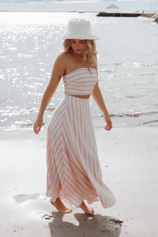 Serafina Two Piece Set - Pink/Blue Stripe